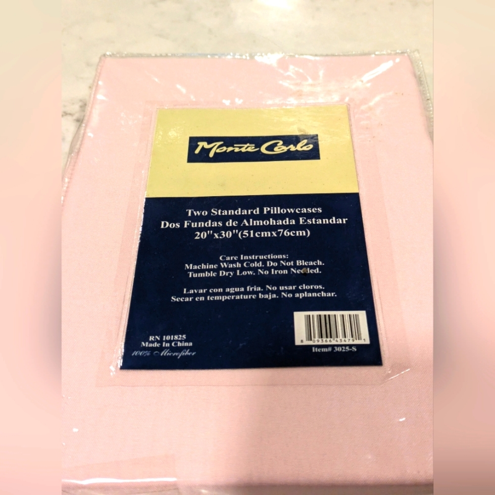 Monte Carlo Set of 2  Standard Pillowcases 20" x 30"